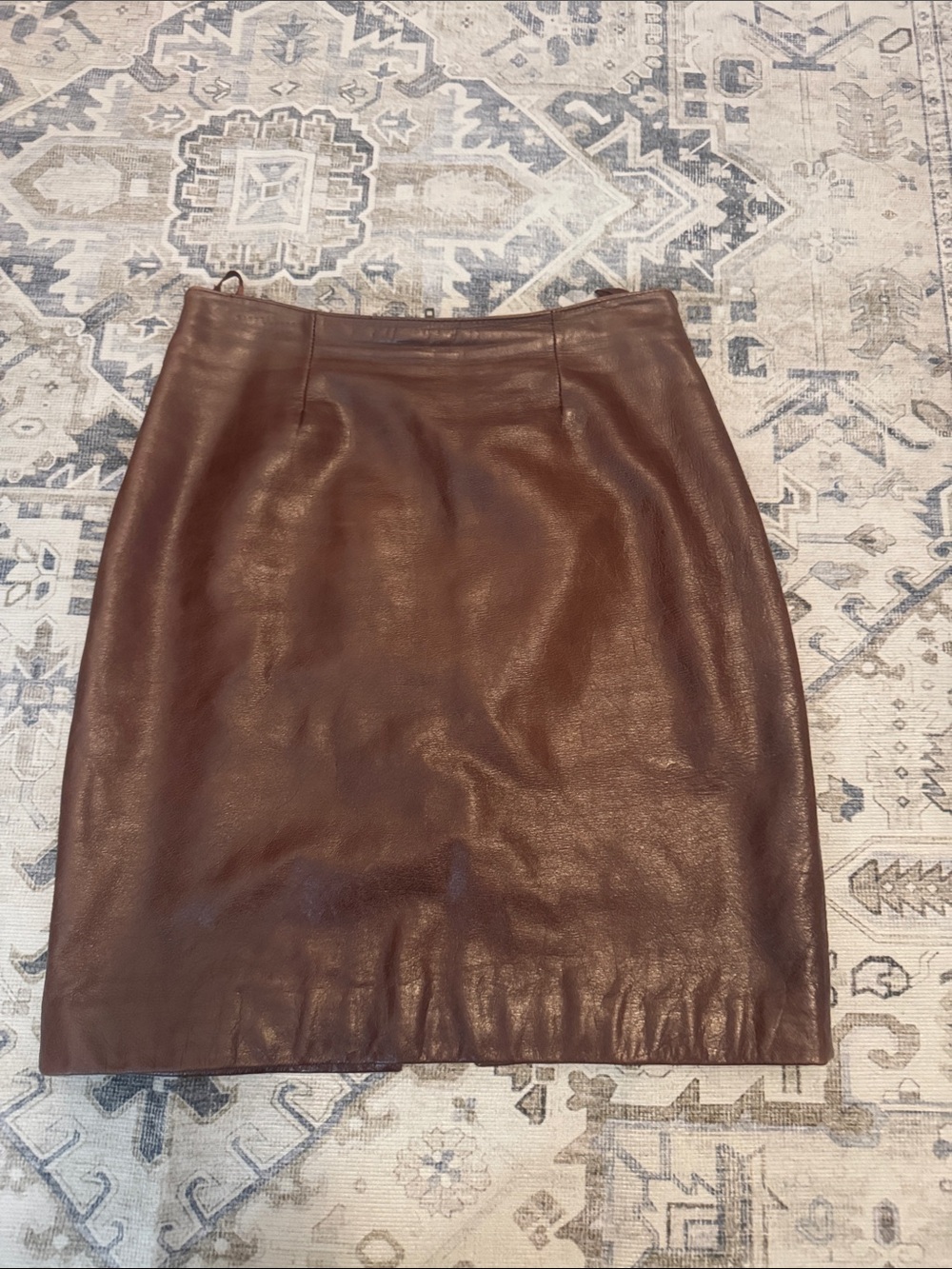 Chocolate Brown Wilsons Leather Belle Studio Genuine Leather Pencil Skirt Size 6